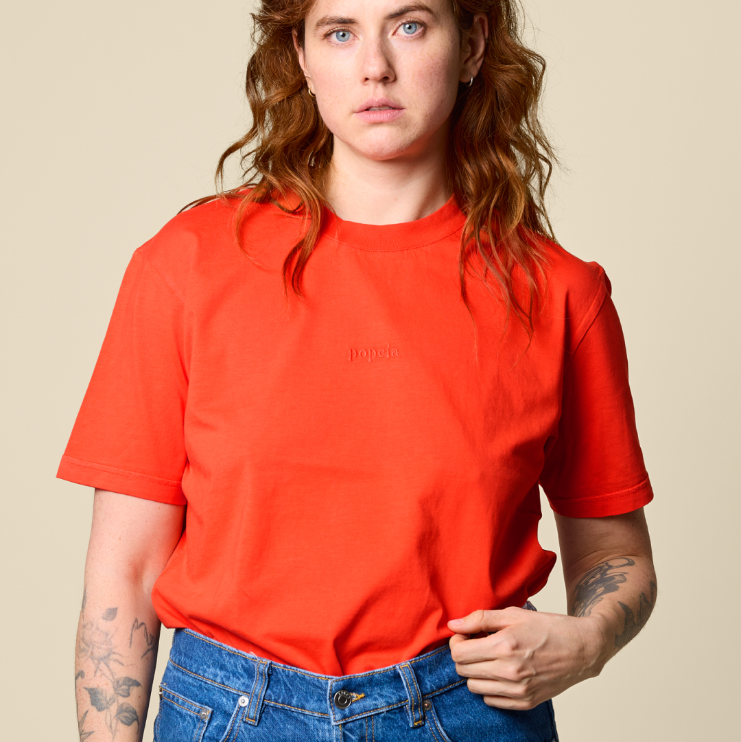 ‍T-Shirt aus Bio-Baumwolle in popeia Rot (100% off)