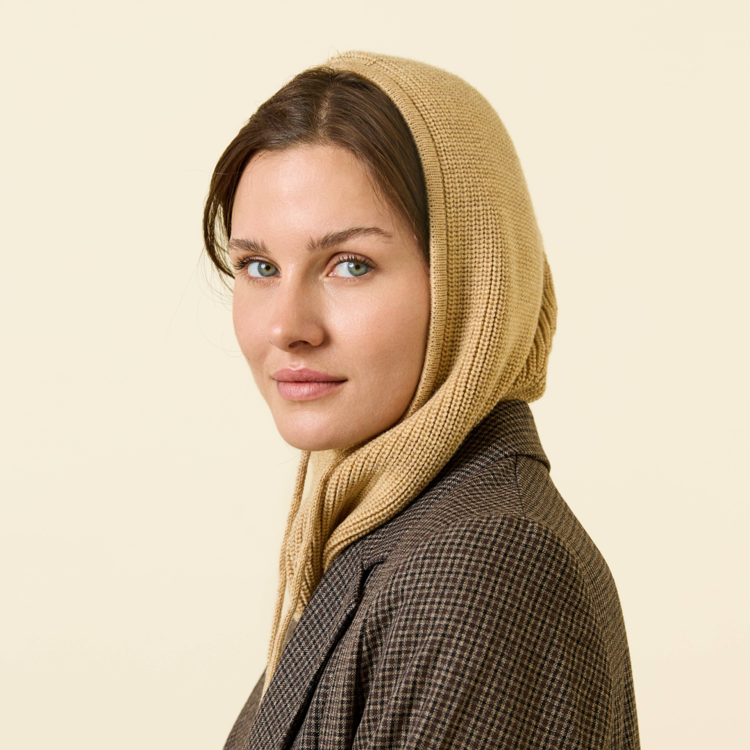 Balaclava aus Merinowolle - Beige