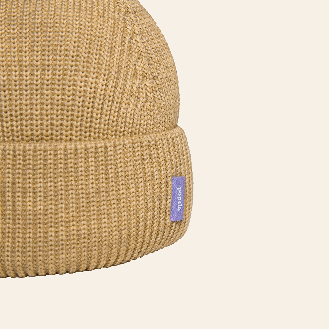 Beanie aus Merinowolle - Beige