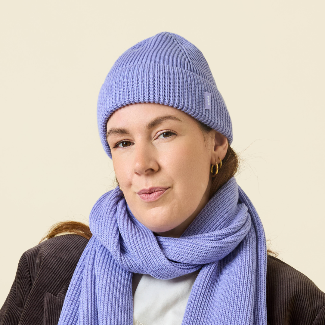 Beanie aus Merinowolle - Lila