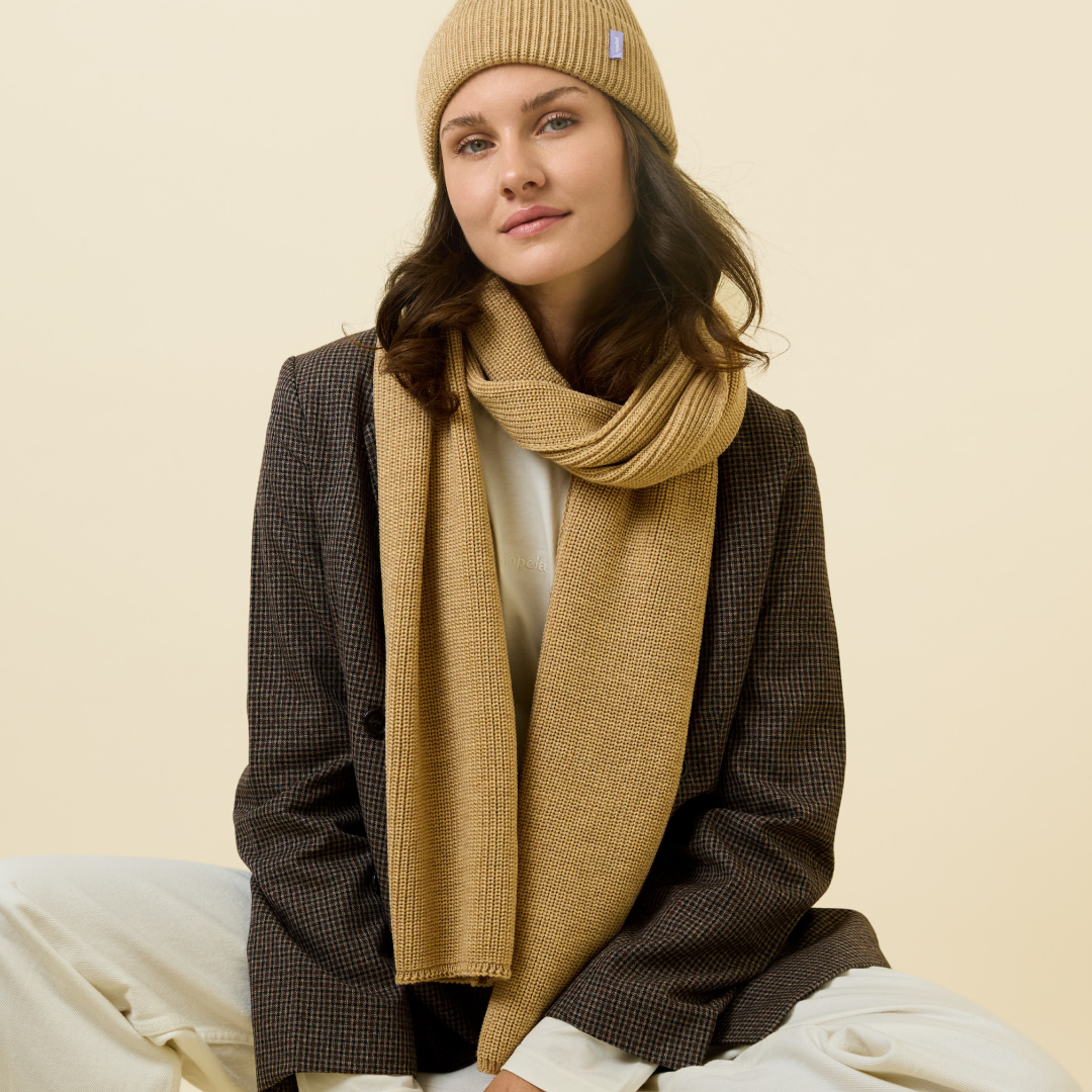 Schal aus Merinowolle - Beige