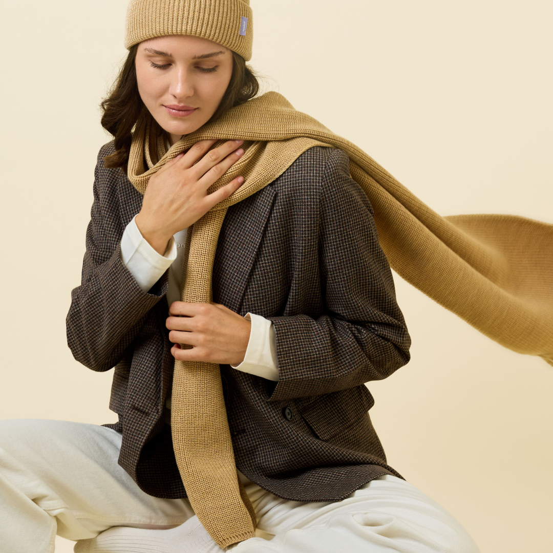 Schal aus Merinowolle - Beige