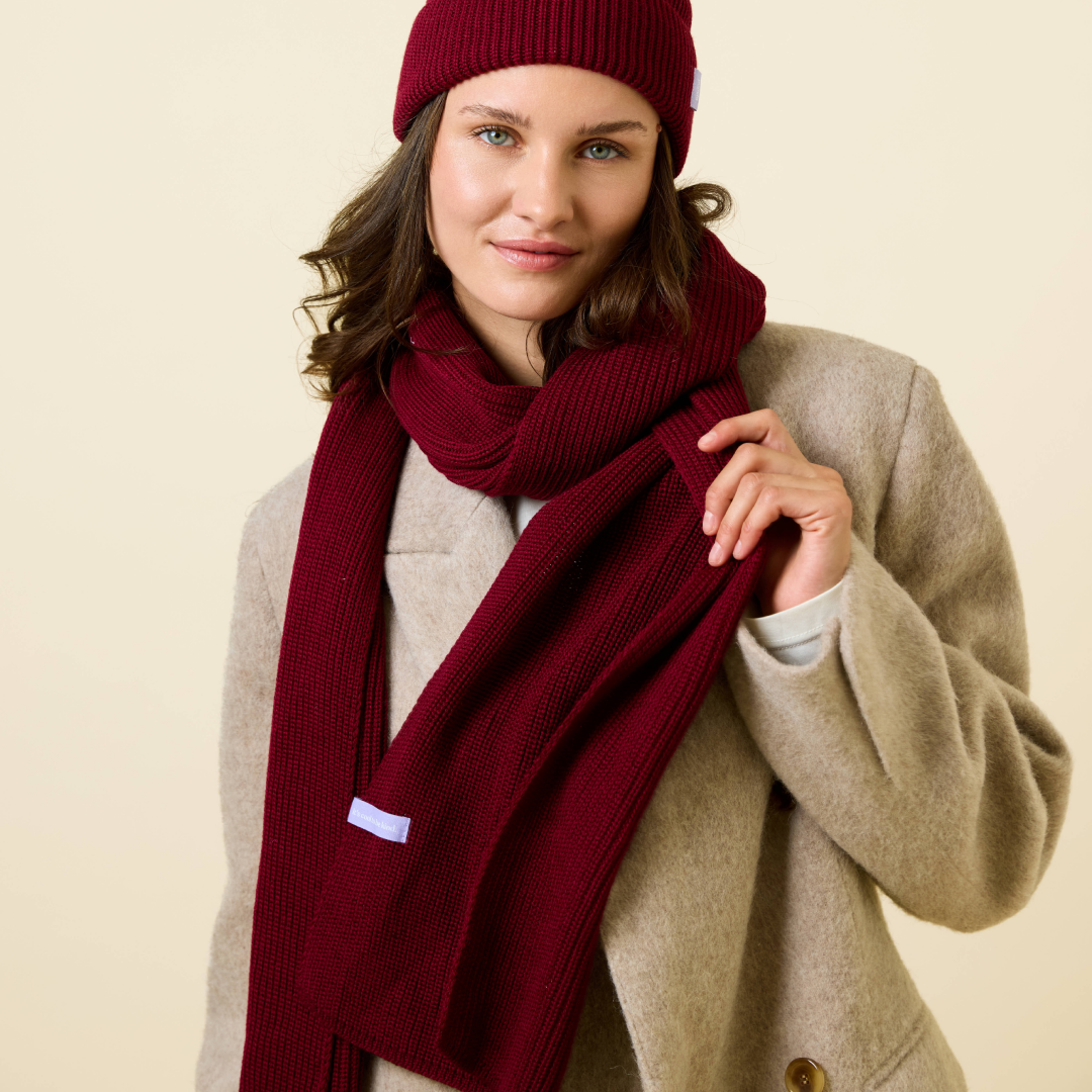 Schal aus Merinowolle - Bordeaux