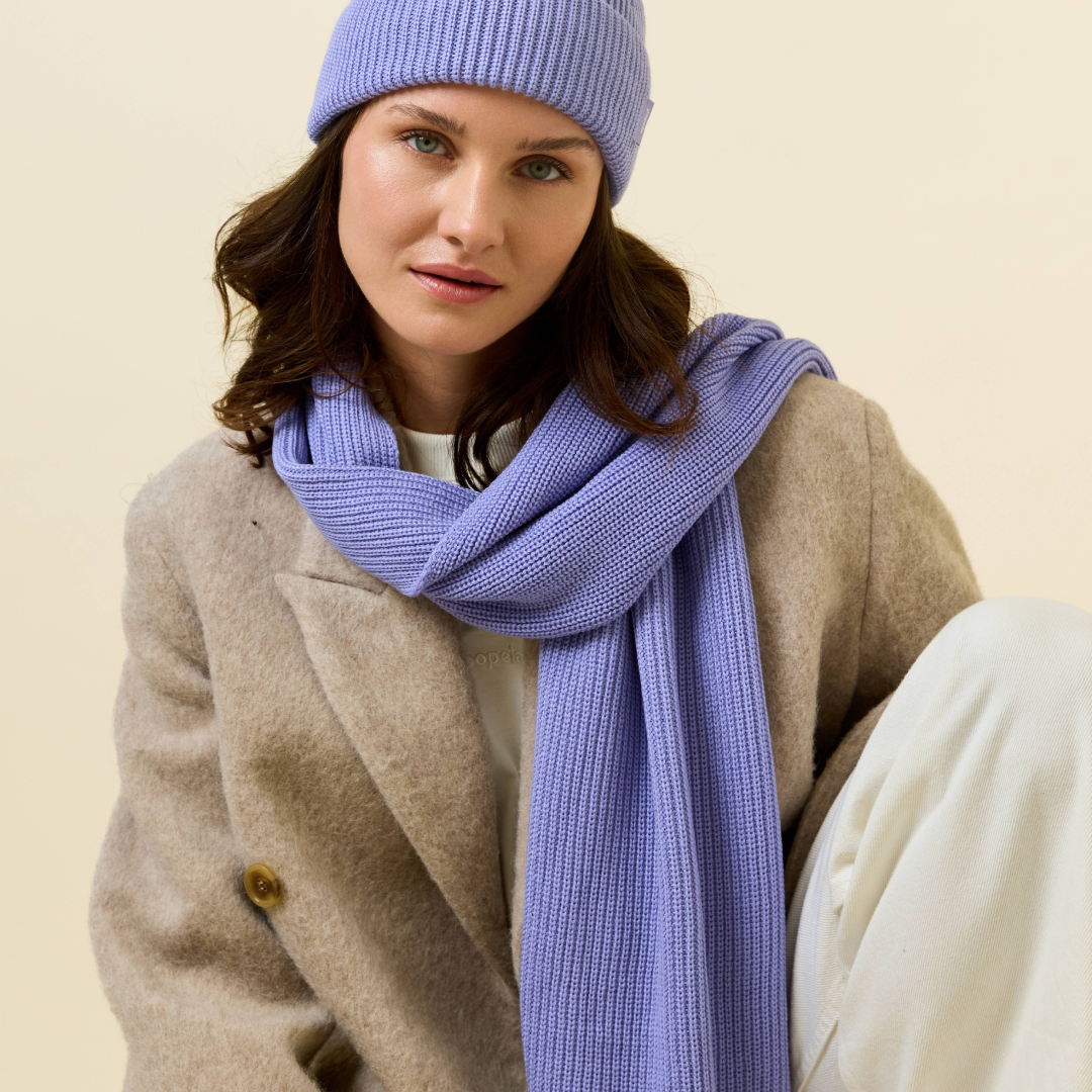 Schal aus Merinowolle - Lila