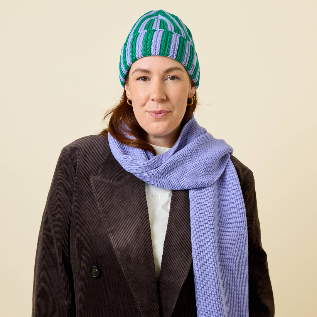 Special Beanie & Schal im Set - Lila