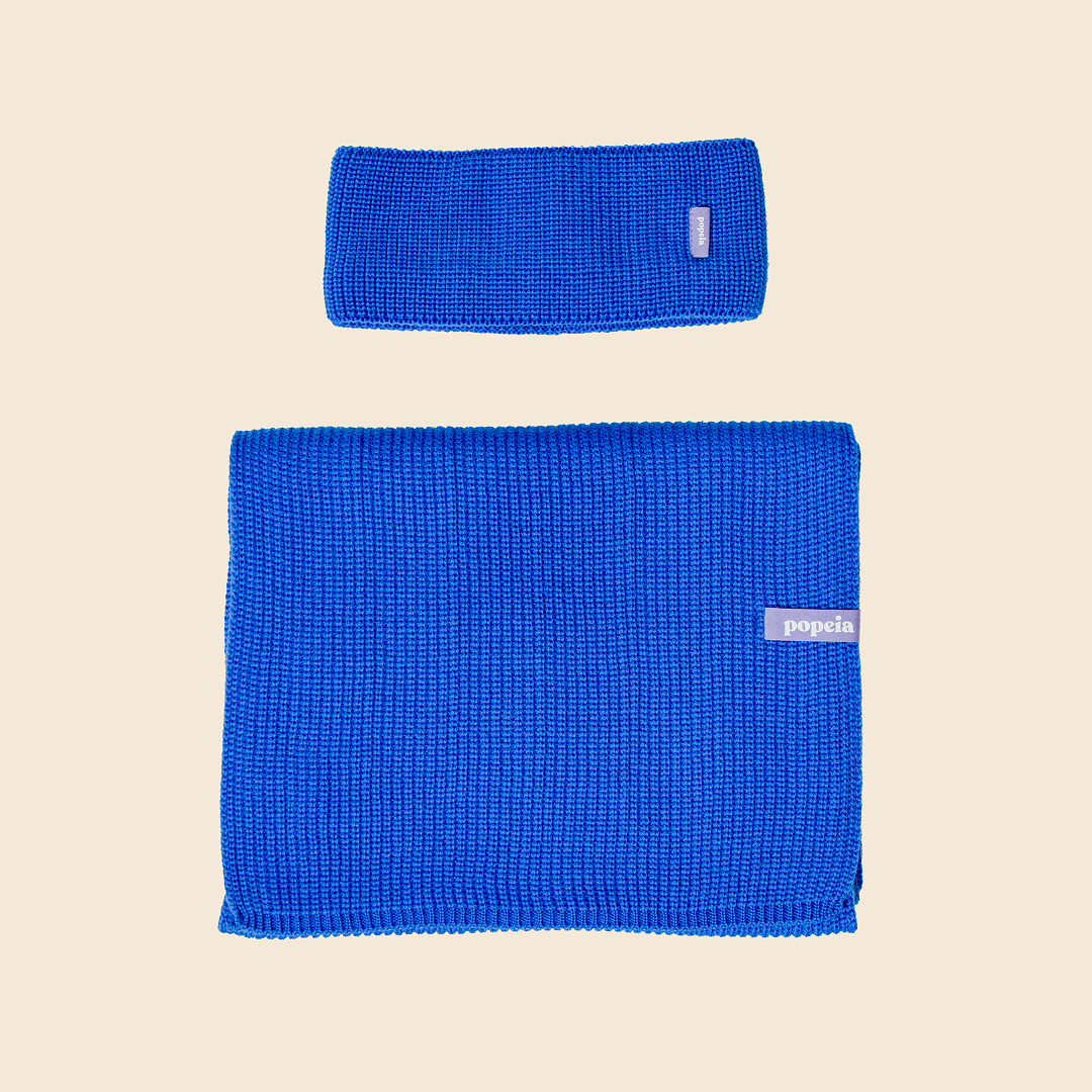 Stirnband & Schal im Set - Blau
