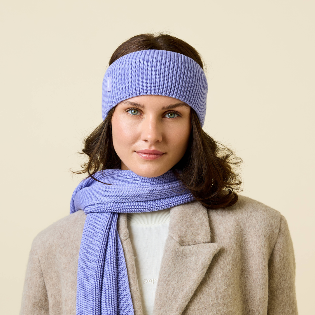 Stirnband aus Merinowolle - Lila