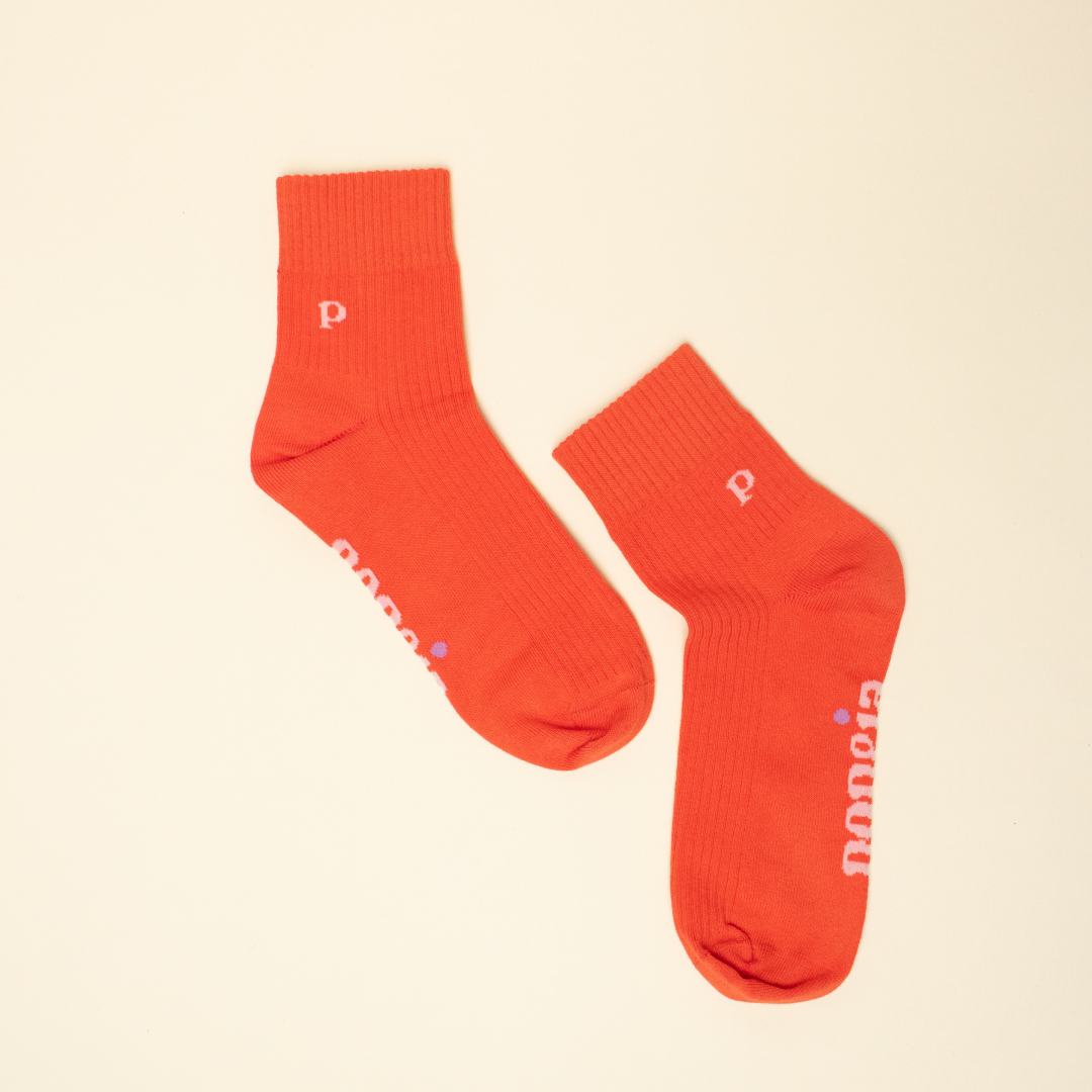 The Casual - Ankle Socken aus Bio-Baumwolle in Rot