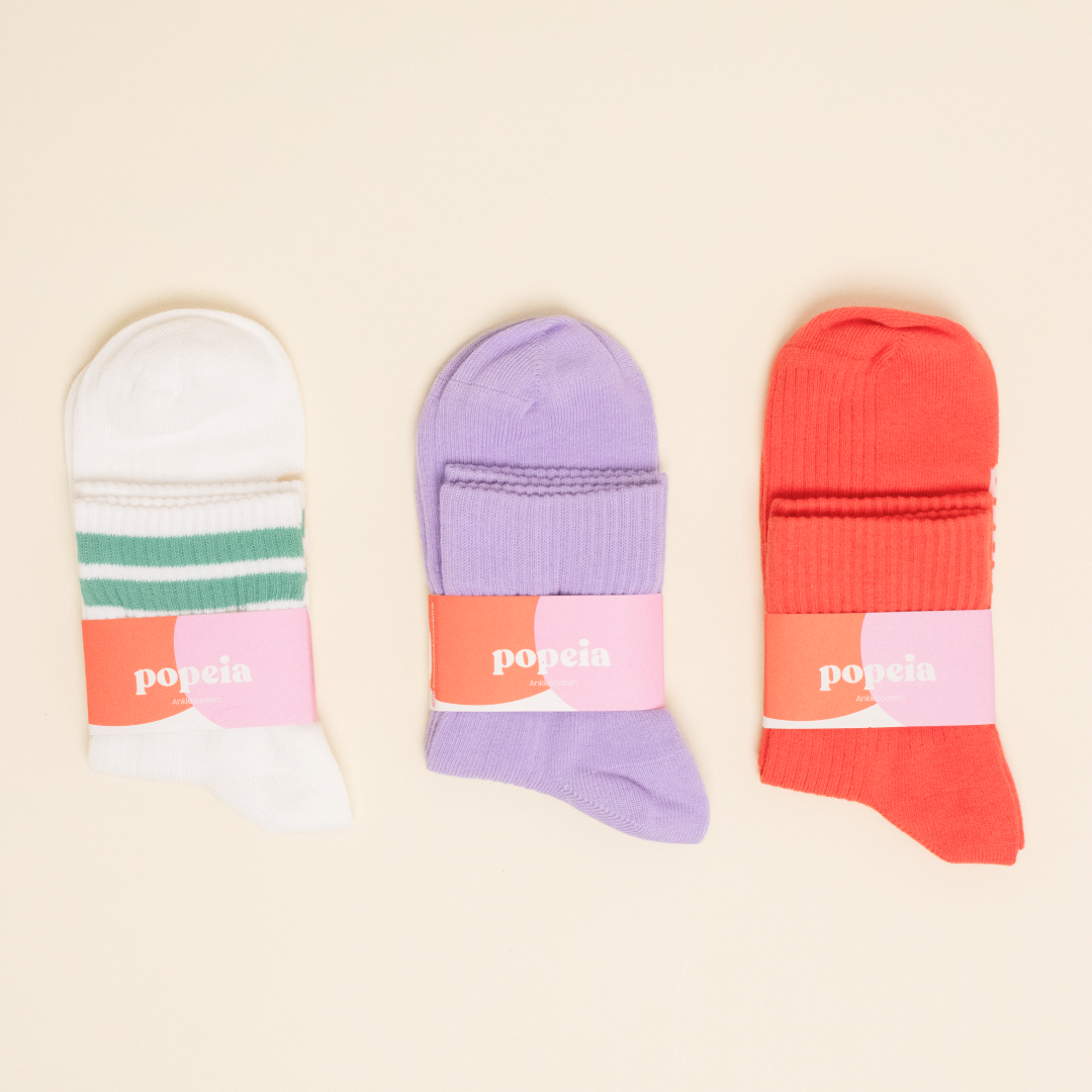 Ankle 3er-Set: Ankle Socken aus Bio-Baumwolle