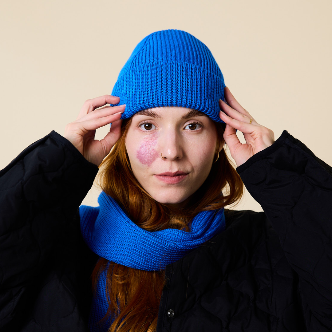 Beanie aus Merinowolle - Blau