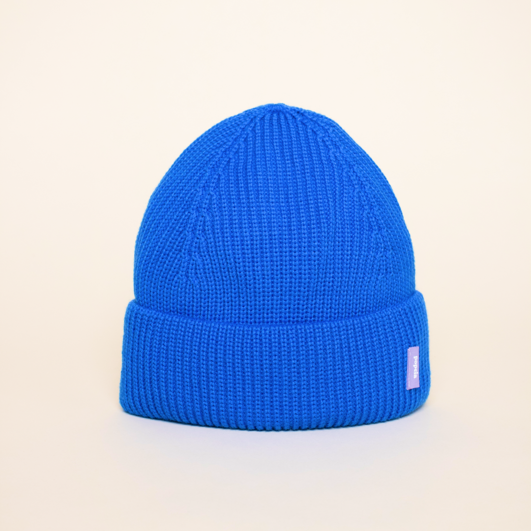 Beanie aus Merinowolle - Blau