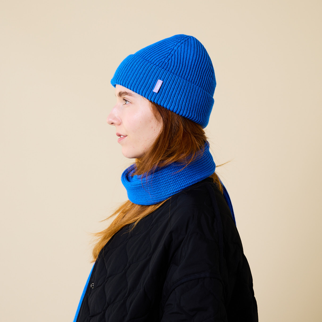 Beanie aus Merinowolle - Blau