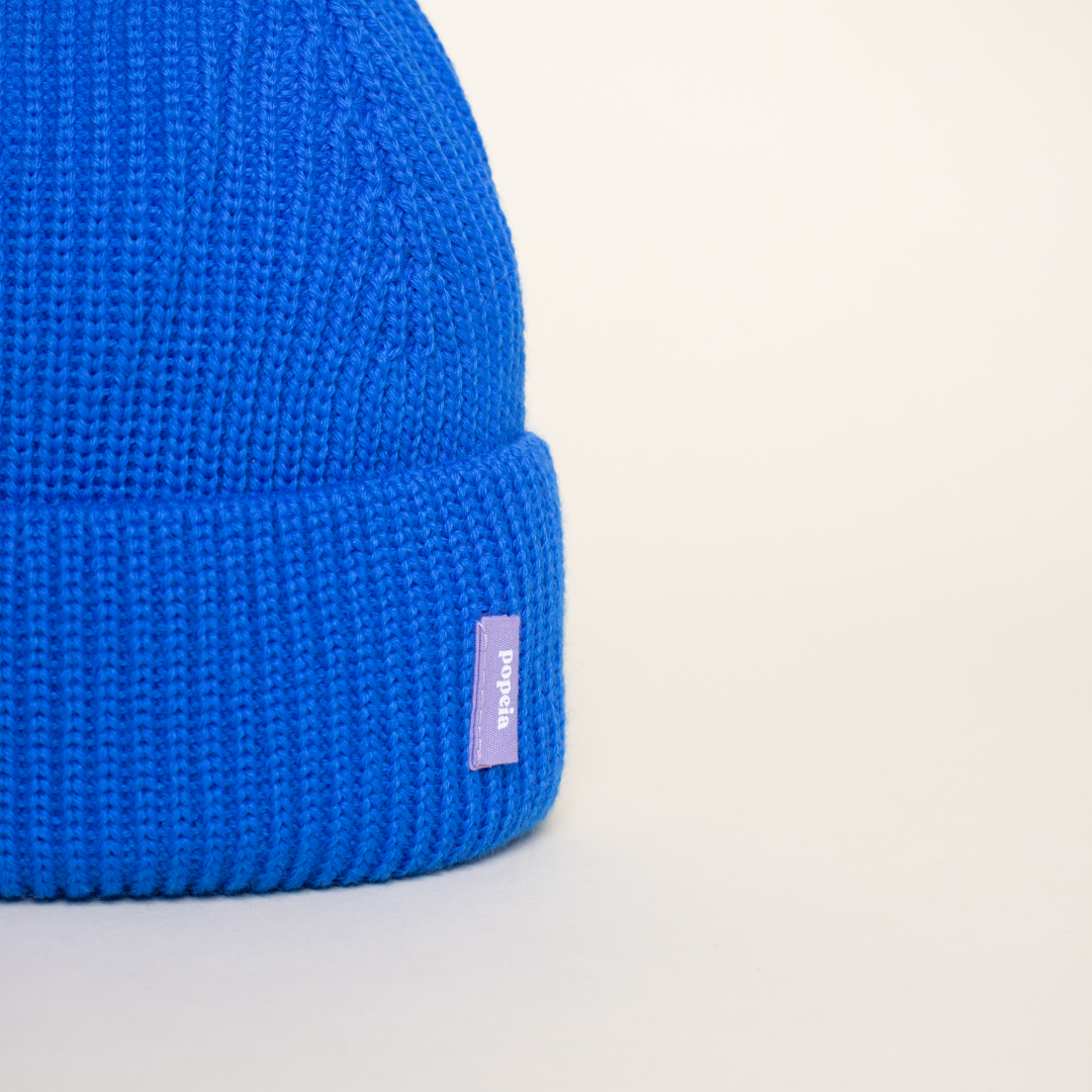 Beanie aus Merinowolle - Blau