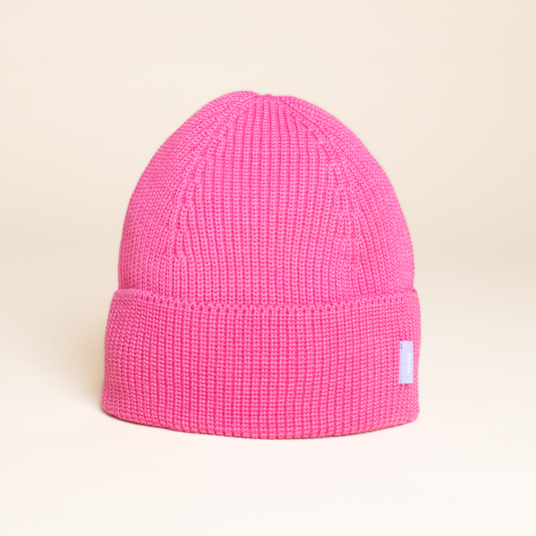 Merino Wool Beanie - Pink