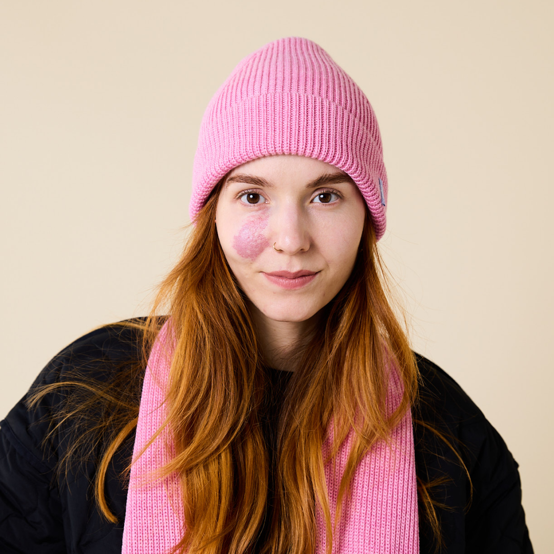 Beanie aus Merinowolle - Pink