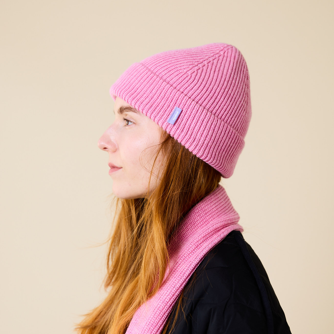 Beanie aus Merinowolle - Pink