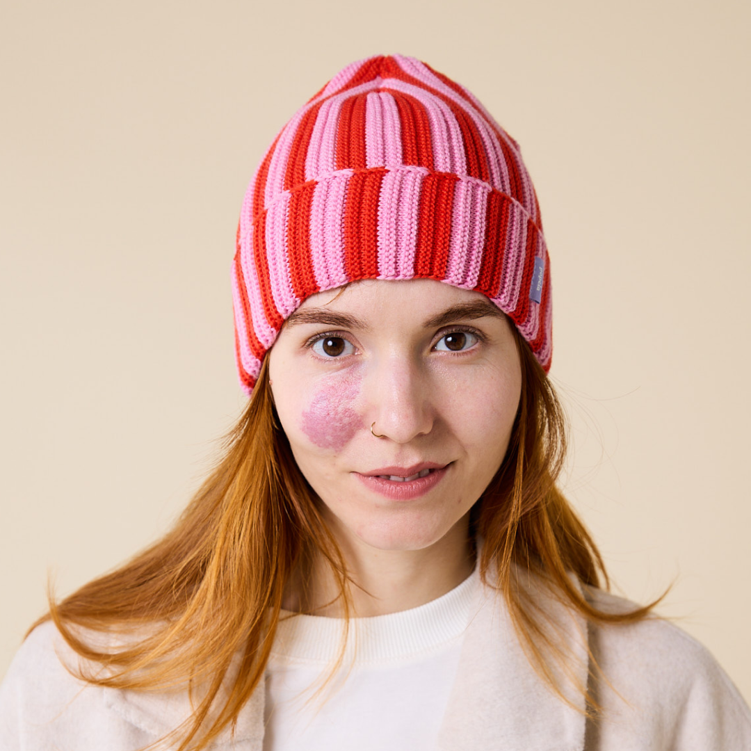 Special Merino Wool Beanie - Pink/Red