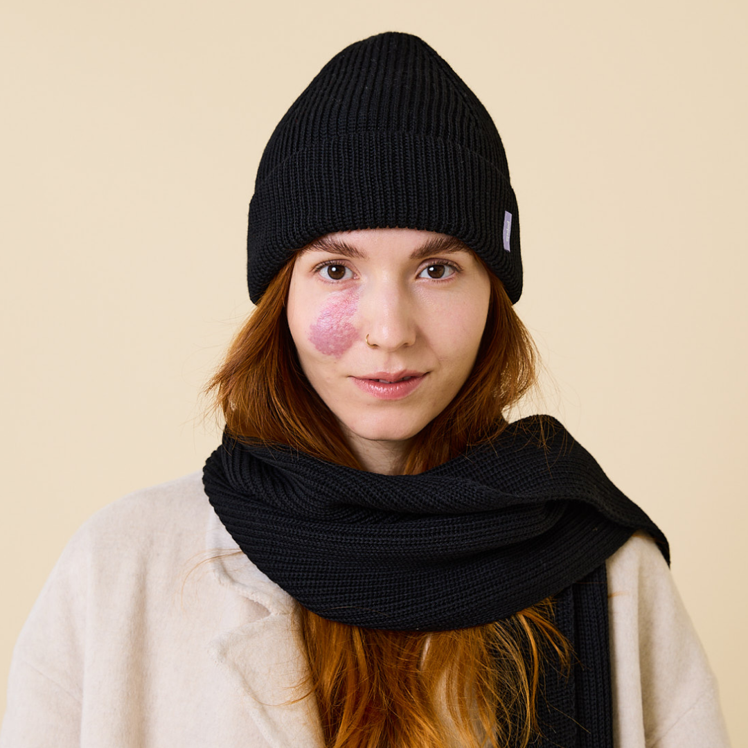 Merino Wool Beanie - Black