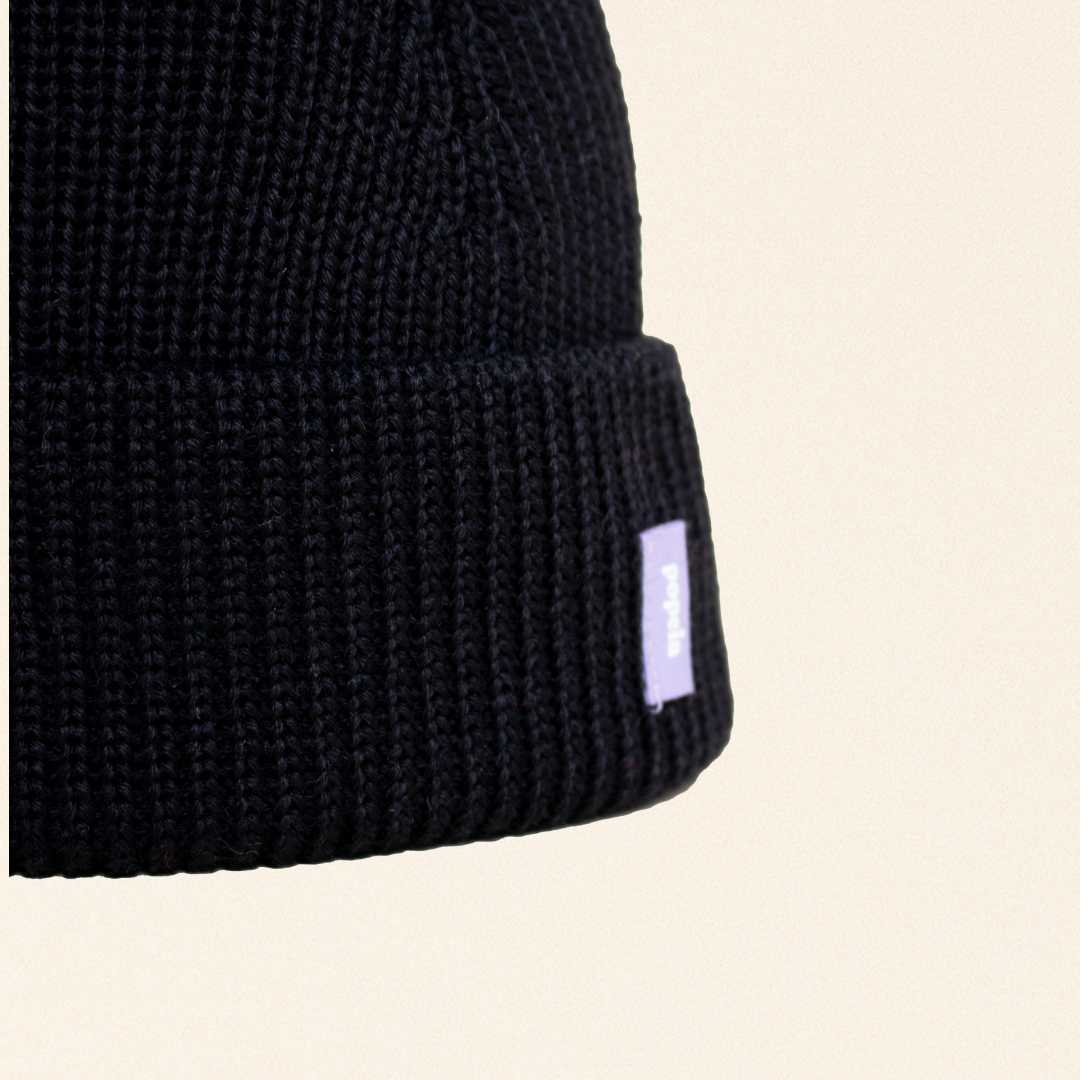 Merino Wool Beanie - Black