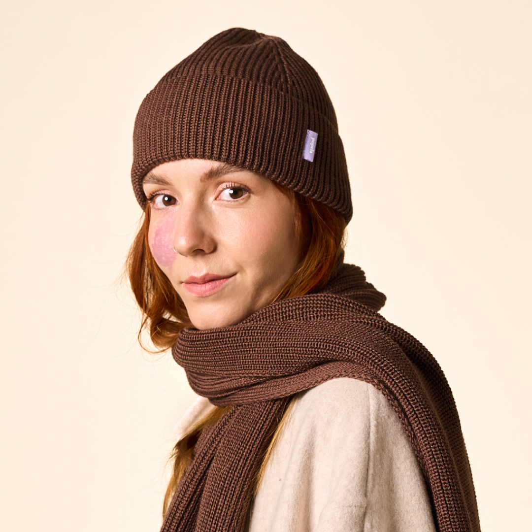 Merino Wool Beanie - Dark Brown