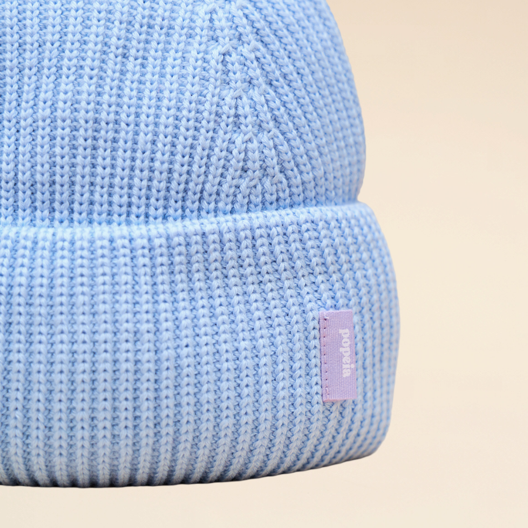 Beanie aus Merinowolle - Hellblau