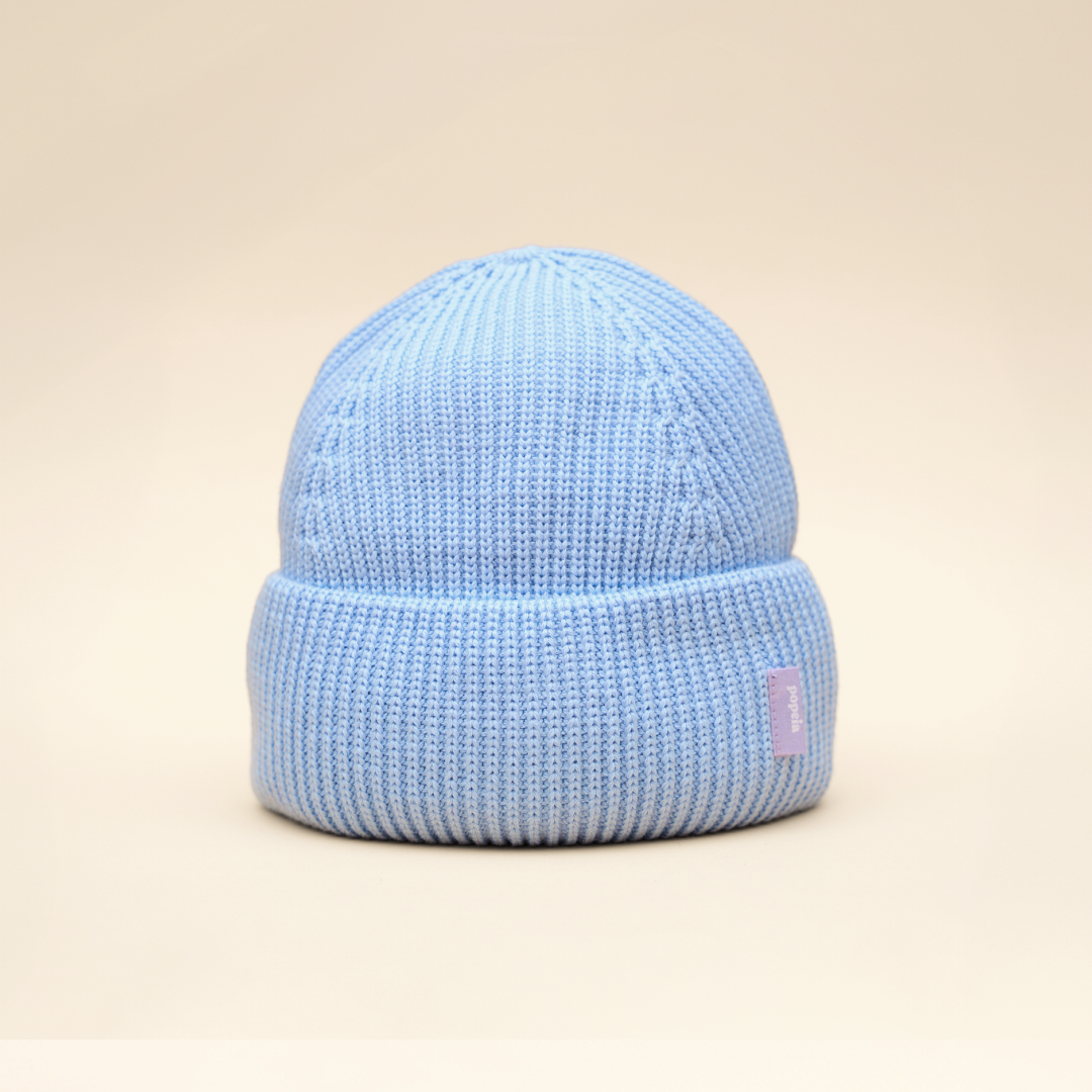 Merino Wool Beanie - Light Blue