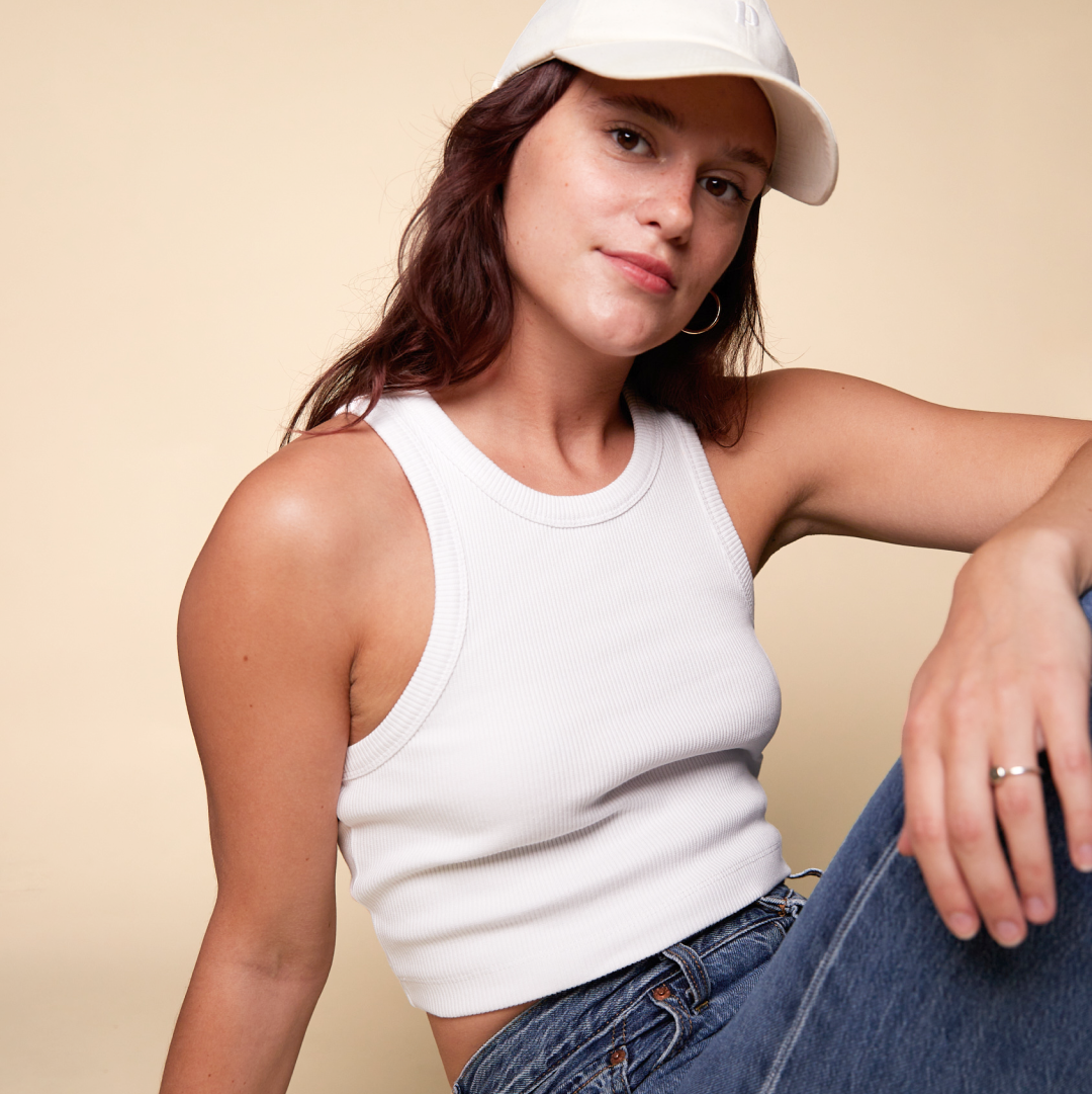 The 24/7 Organic Cotton Crop Top in White