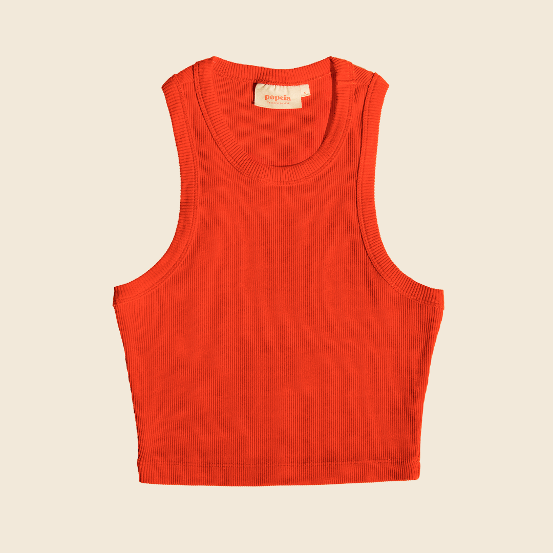 The 24/7 Crop Top aus Bio-Baumwolle in Popeia Rot