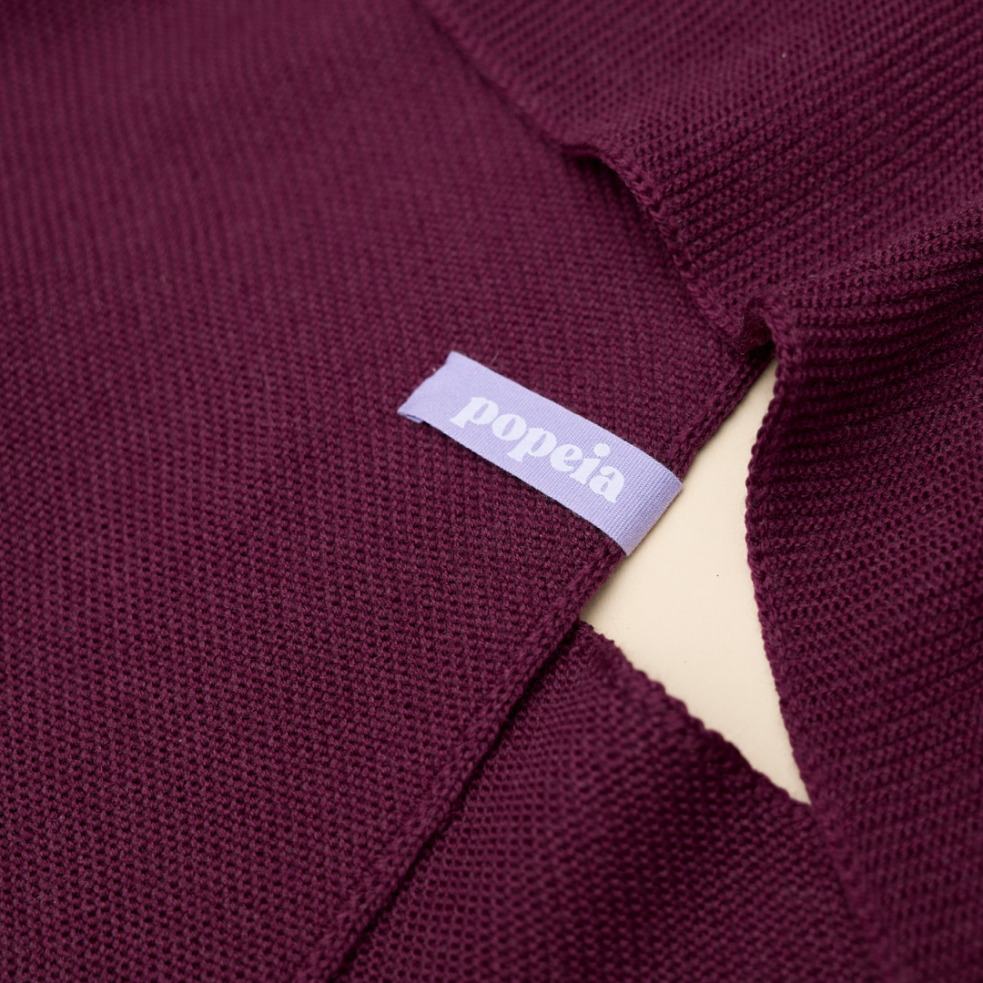 Dreiecks-Schal aus Merinowolle in Aubergine