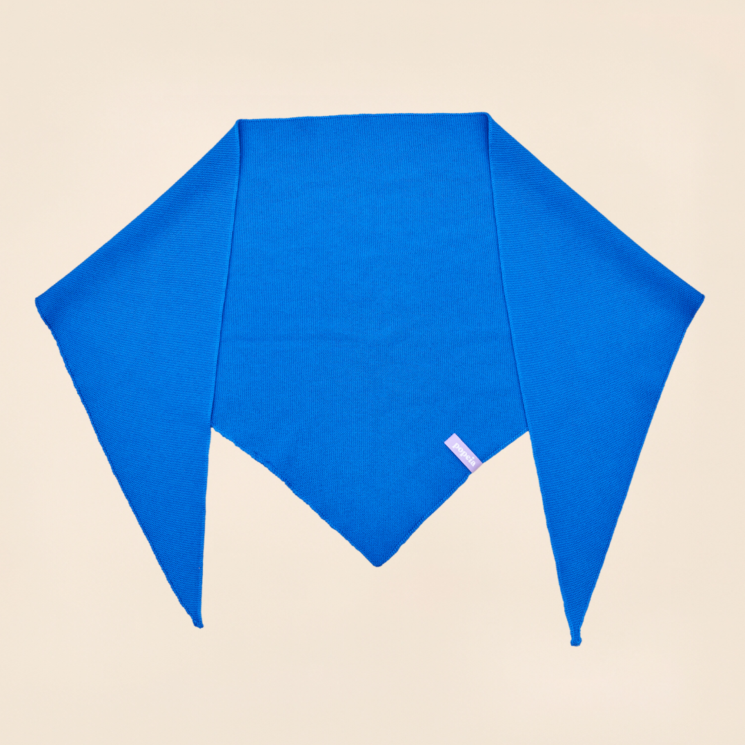 Merino Wool Triangle Scarf in Royal Blue
