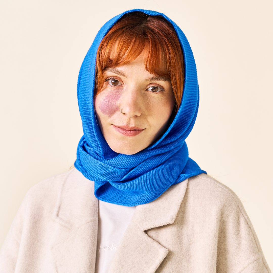 Merino Wool Triangle Scarf in Royal Blue