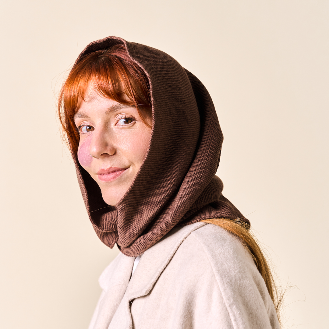 Merino Wool Triangle Scarf in Dark Brown