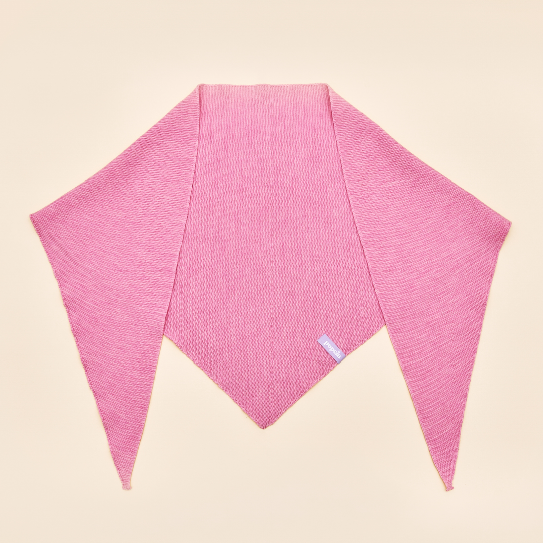 Dreiecks-Schal aus Merinowolle in Pink