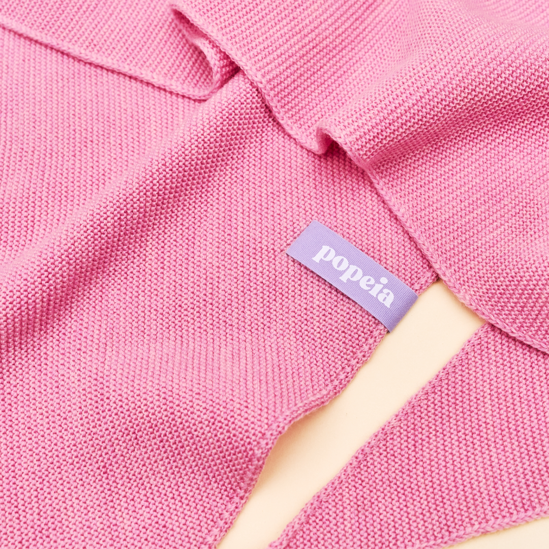 Dreiecks-Schal aus Merinowolle in Pink