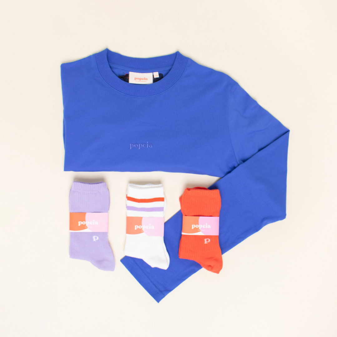 Long Sleeve Shirt Set in Royal Blue