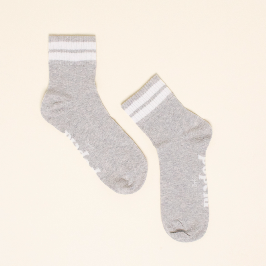 The Tennis - Organic Cotton Ankle Socks in Grey