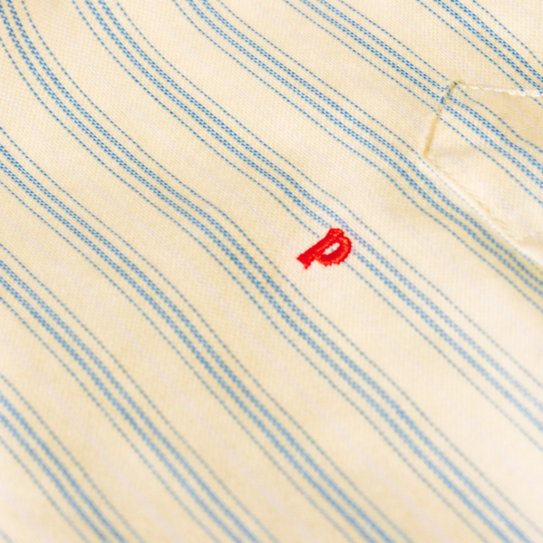 Hemdbluse Gestreift aus Bio-Baumwolle in Gelb/Hellblau
