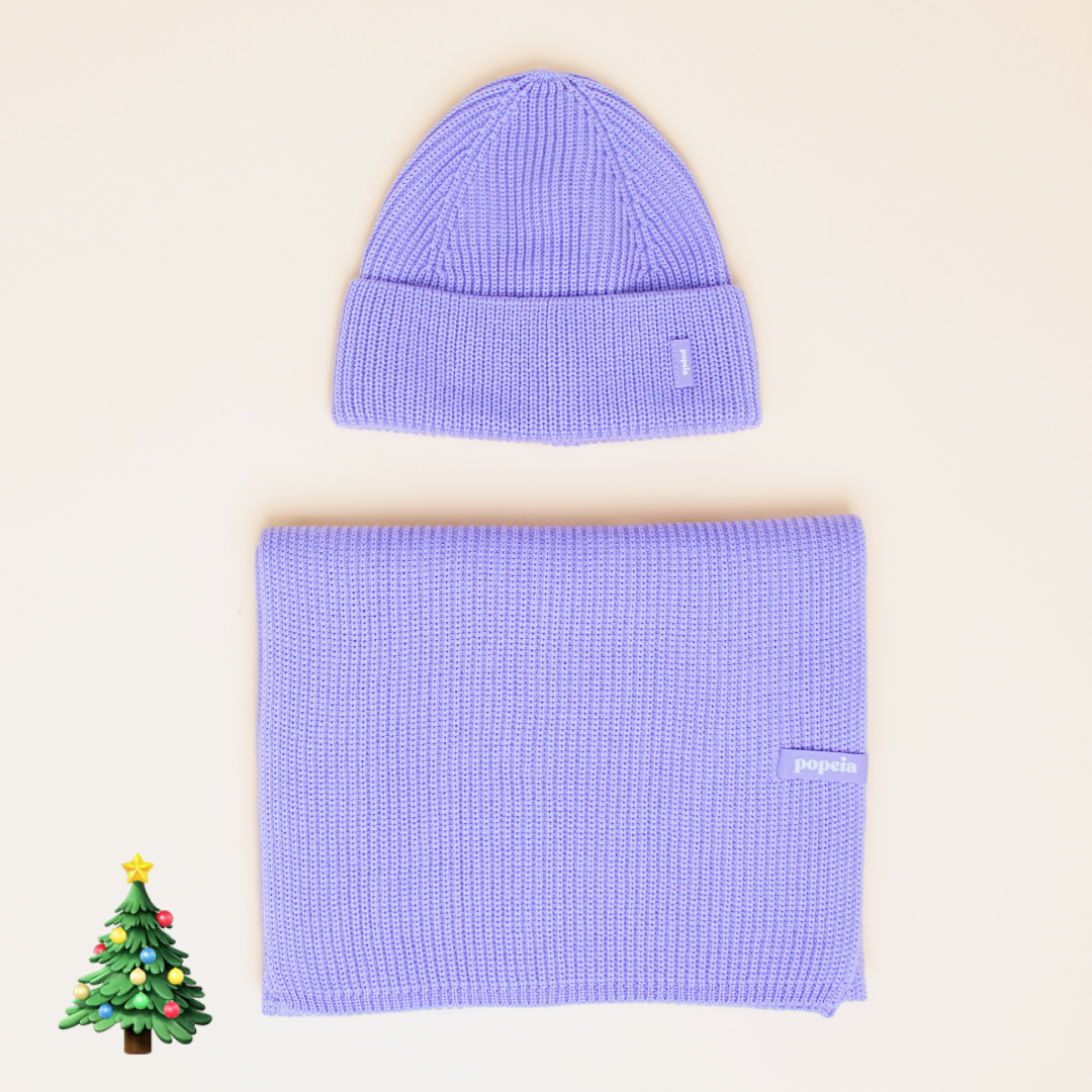 Beanie & Scarf Set - Lilac