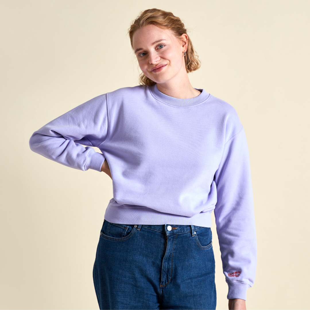 Kindness Sweater aus Bio-Baumwolle in Lila