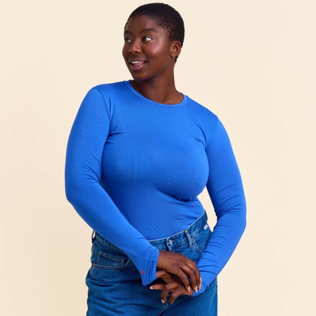 ‍Tight Langarmshirt aus Bio-Baumwolle in Königsblau (100% off)