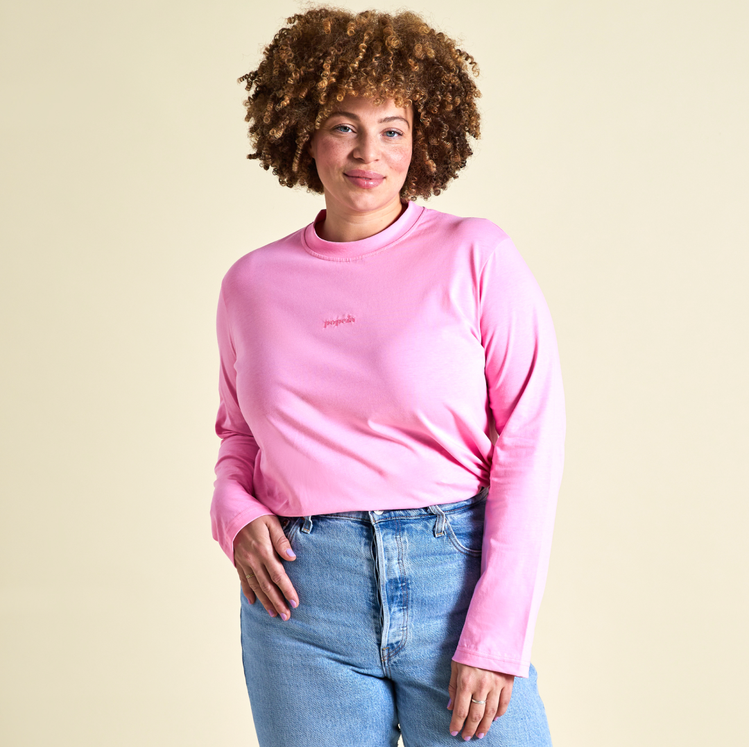 ‍Langarmshirt aus Bio-Baumwolle in Pink (100% off)