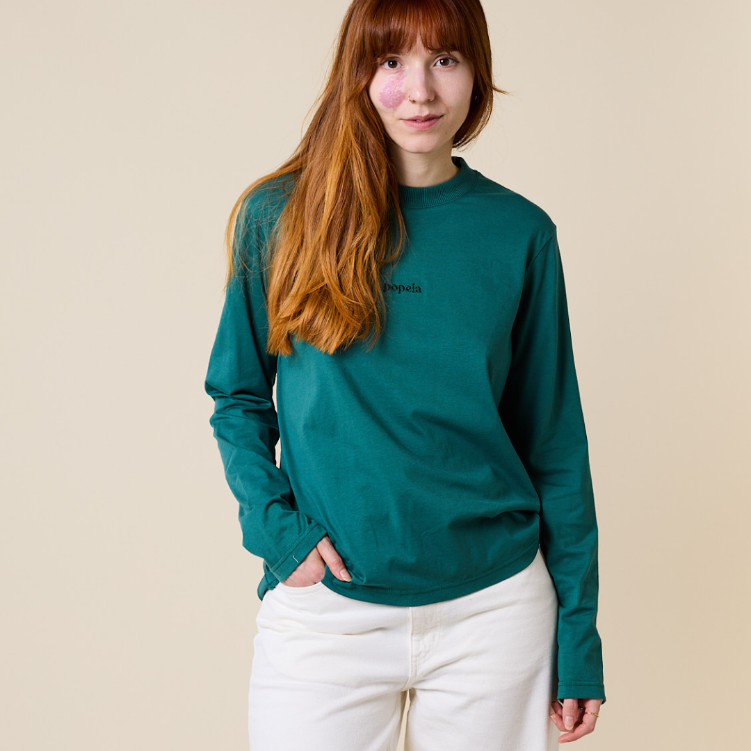 Organic Cotton Long Sleeve Shirt in College Green