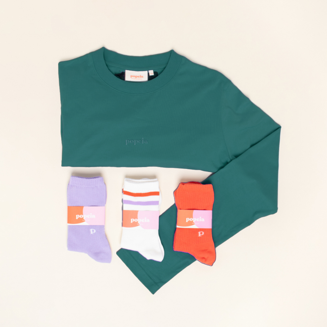 Long Sleeve Shirt Set in College Green