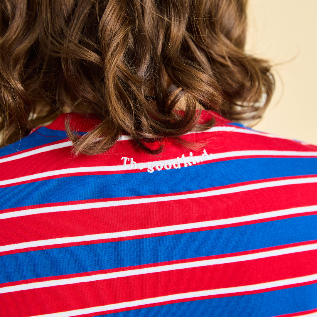 Langarmshirt Gestreift aus Bio-Baumwolle in Rot/Blau