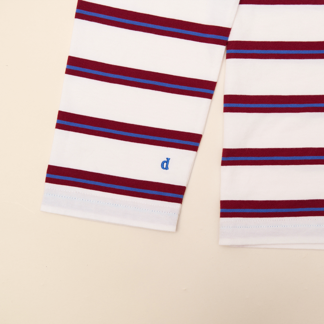 Langarmshirt Gestreift aus Bio-Baumwolle in Königsblau/Rot