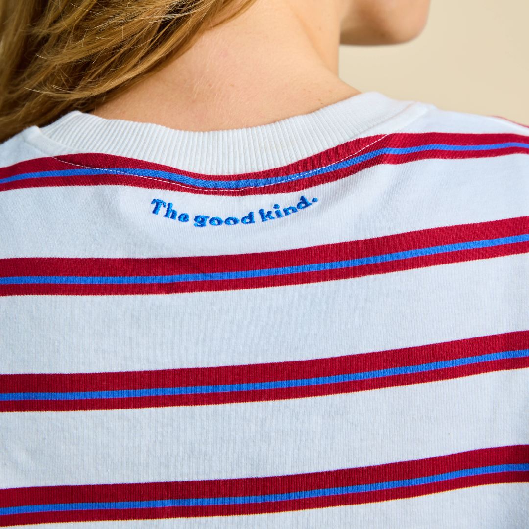 Langarmshirt Gestreift aus Bio-Baumwolle in Königsblau/Rot