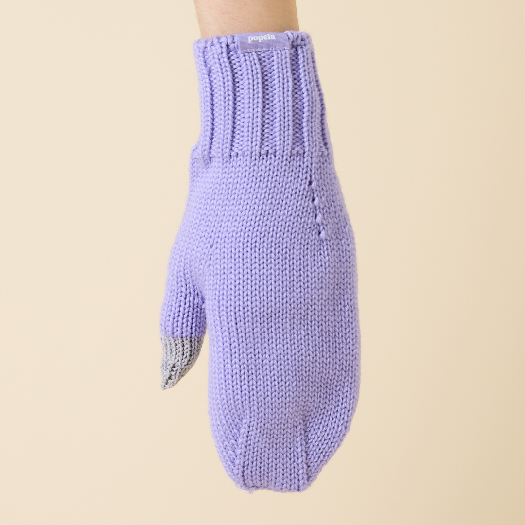 Handschuhe aus Merinowolle - Lila