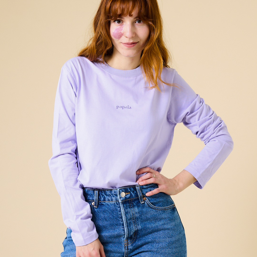 ‍Langarmshirt aus Bio-Baumwolle in Lila (100% off)