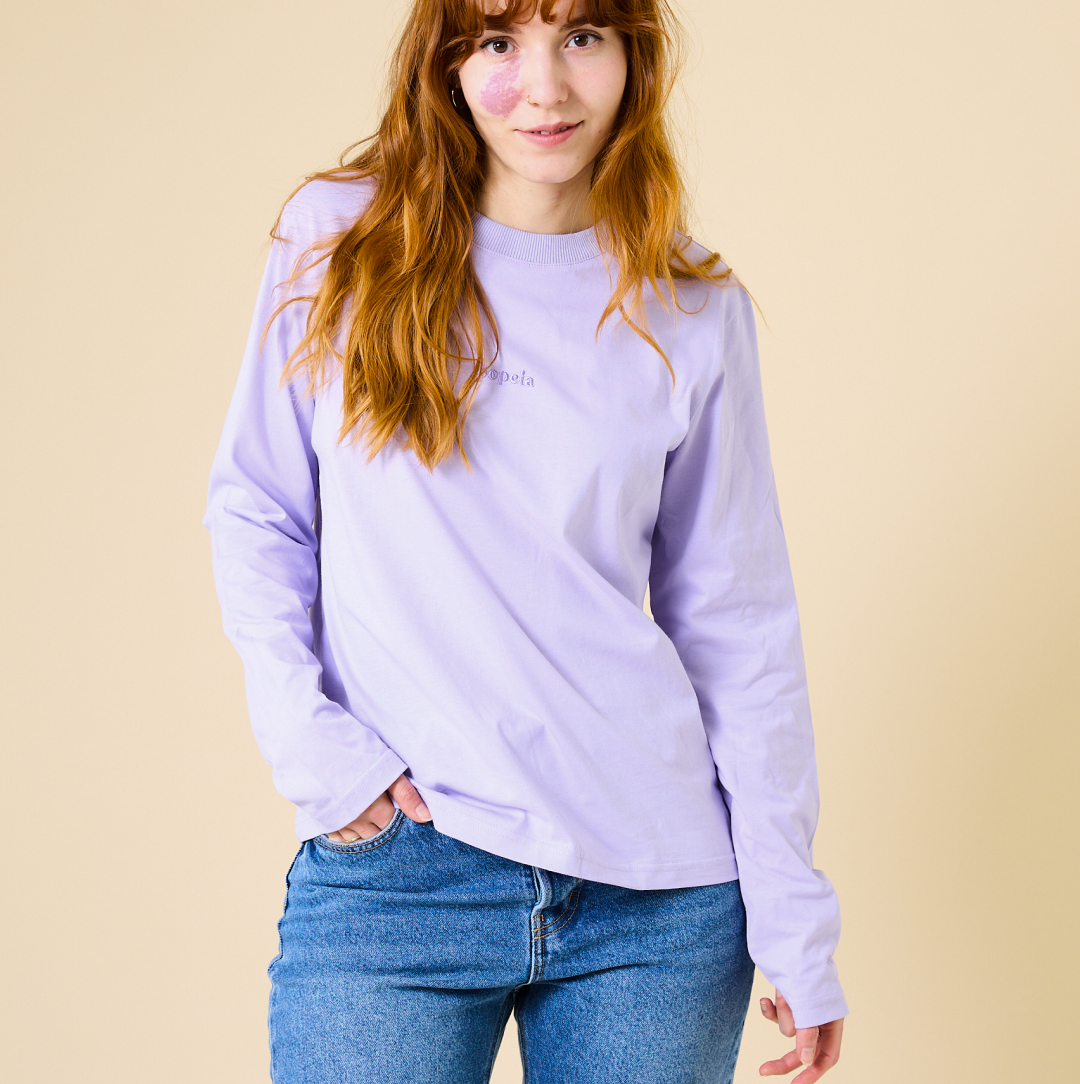 Organic Cotton Long Sleeve Shirt in Lilac