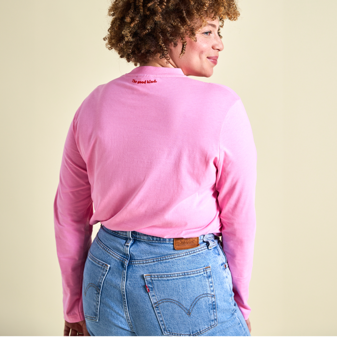 Langarmshirt aus Bio-Baumwolle in Pink